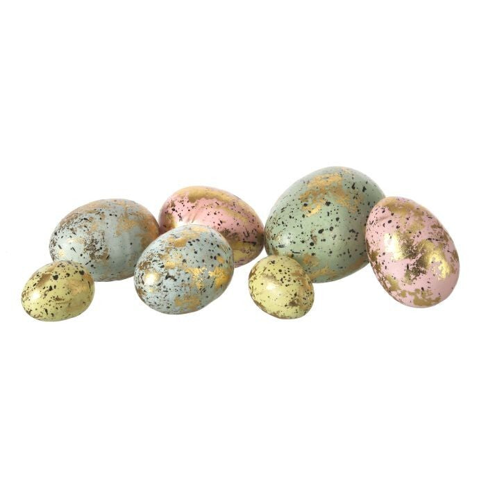 Metal Leaf Easter Egg In Mesh Bag
