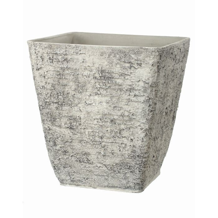 Fiber Resin Aged Square Planter 16"D X 16.5"H