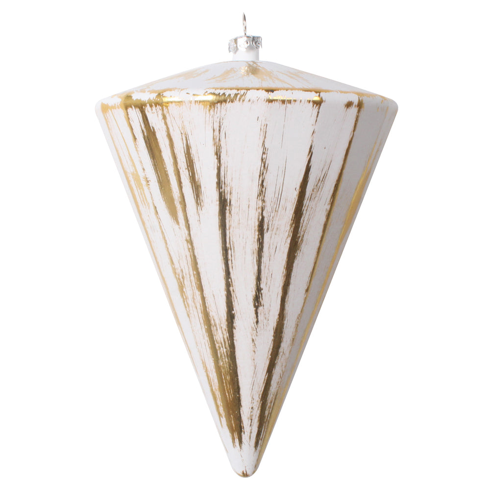 6" Gold Brushed Cone Ornament