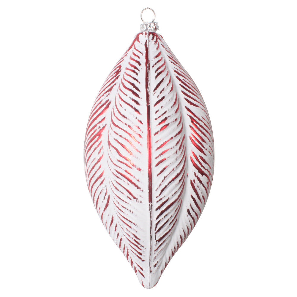 6" Red Brushed Feather Ornament