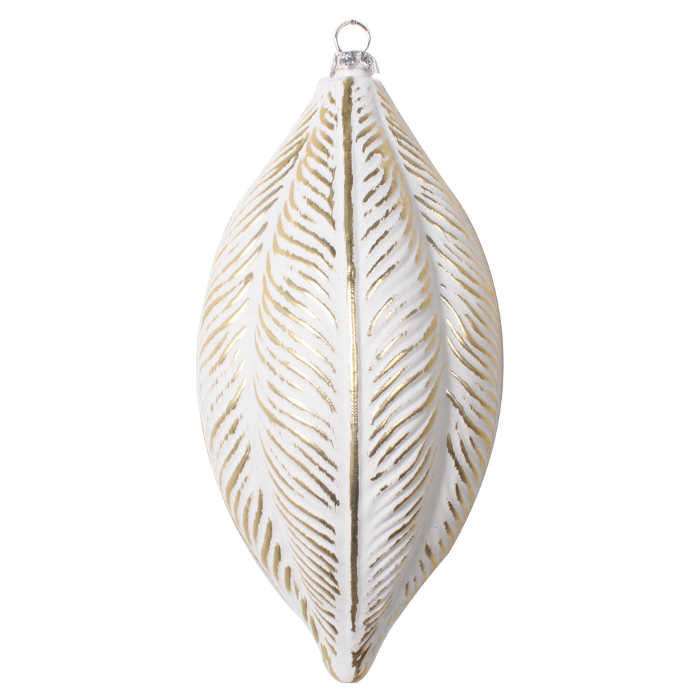 6" Gold Brushed Feather Ornament