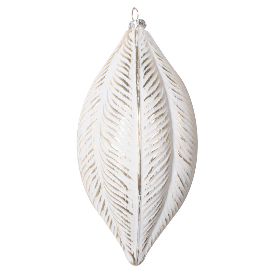 6" Champagne Brushed Feather Orn