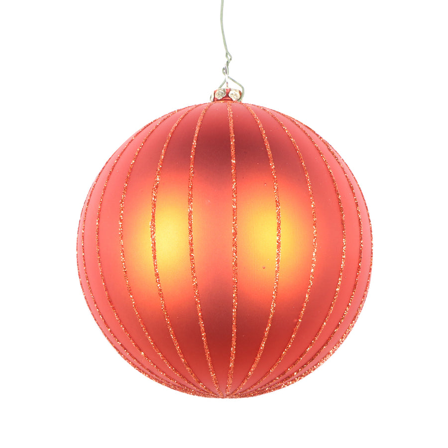 4" Brn Orange Matte Glitter Ball