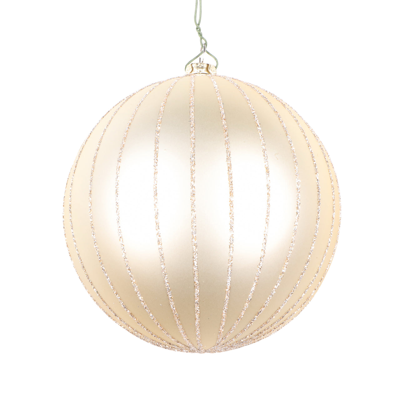 4" Champagne Matte Glitter Ball Orn
