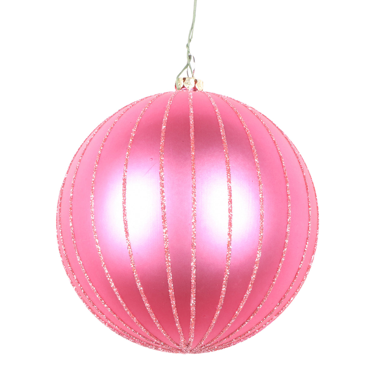 4" Mauve Matte Glitter Ball Orn
