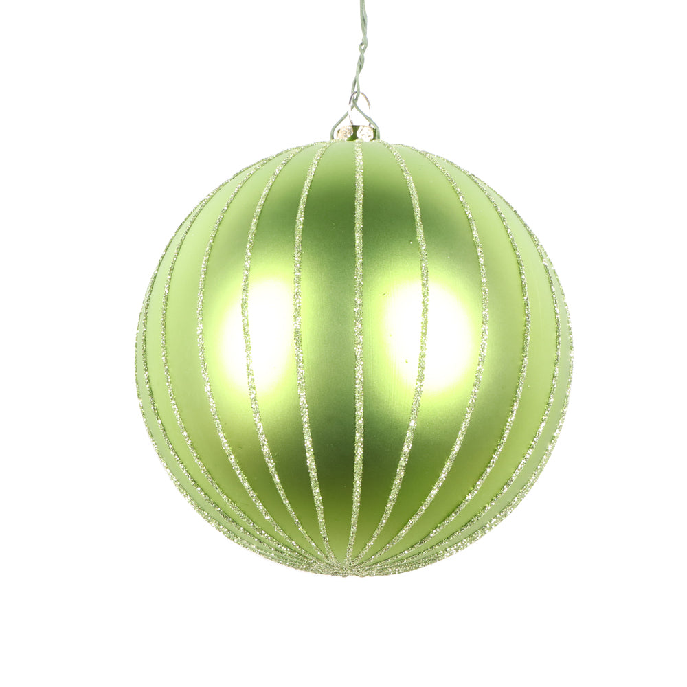 4" Celadon Matte Glitter Ball Orn