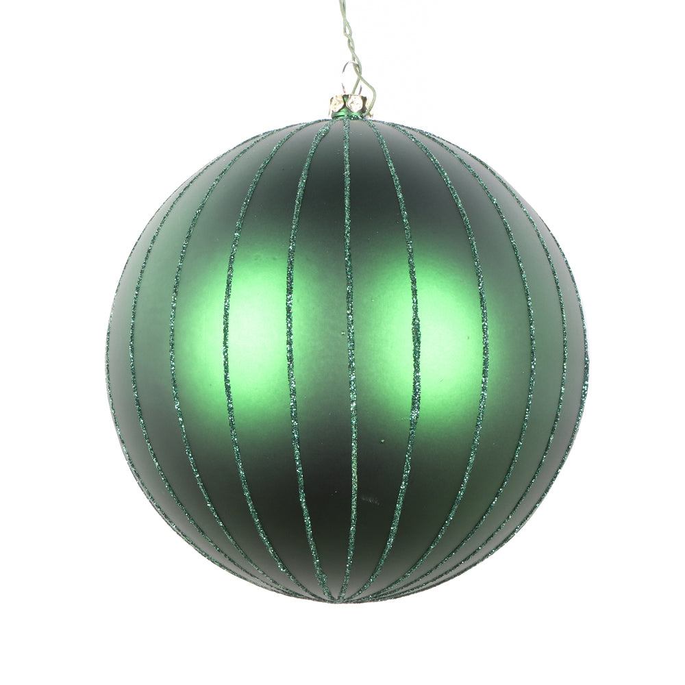 5" Emerald Matte Glitter Ball Orn
