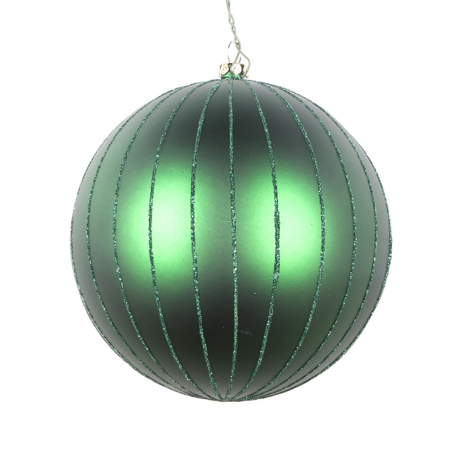5" Emerald Matte Glitter Ball Orn