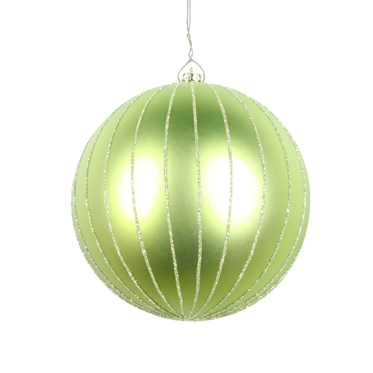 5" Celadon Matte Glitter Ball Orn