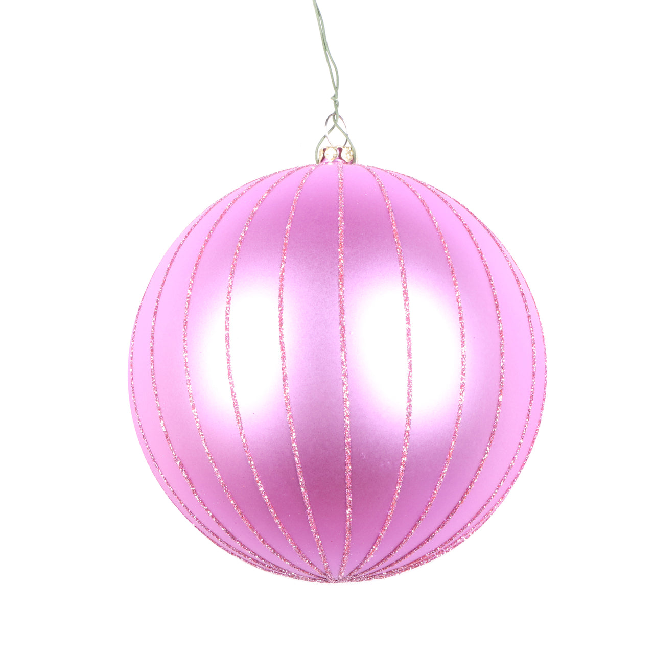 5" Orchid Matte Glitter Ball Orn