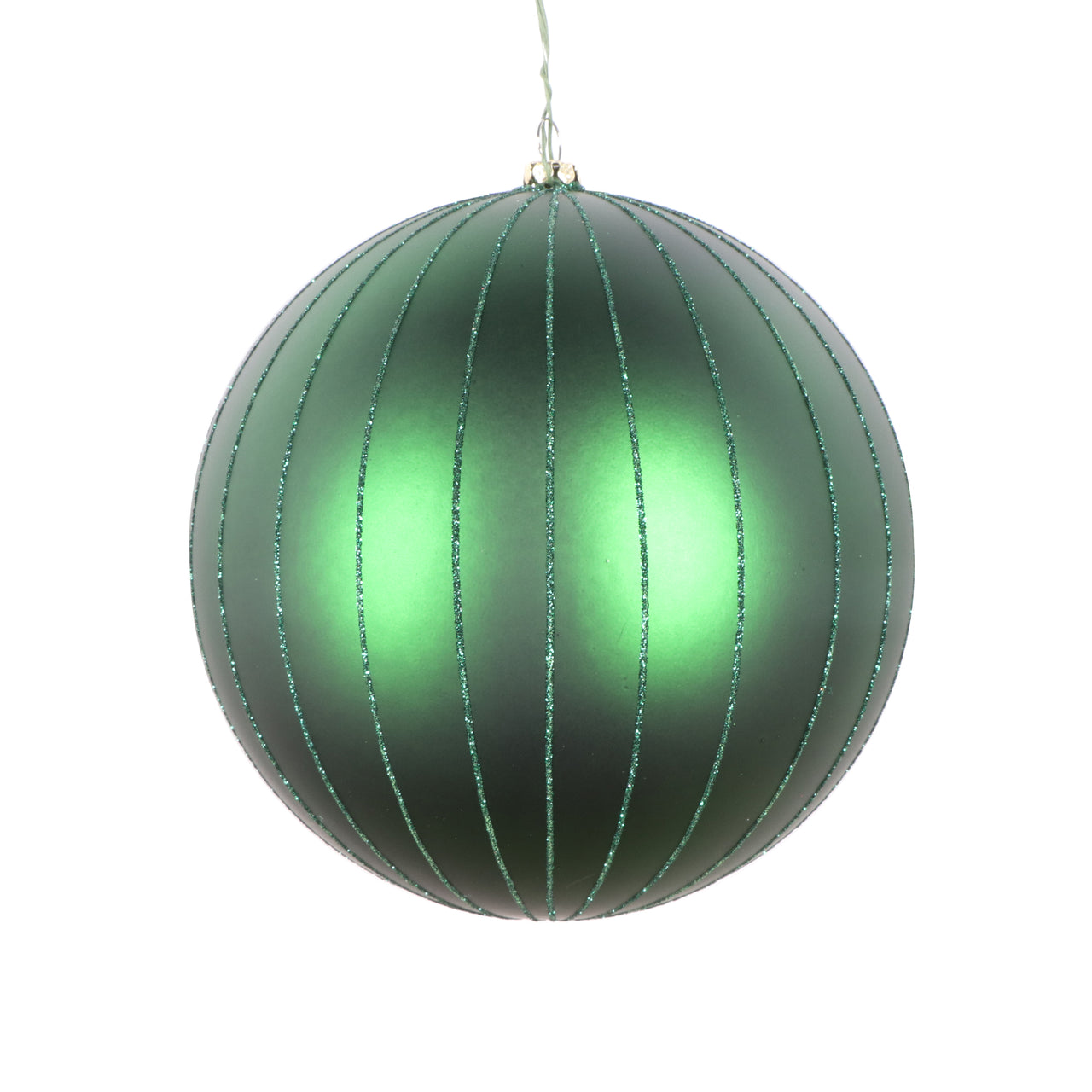 6" Emerald Matte Glitter Ball Orn