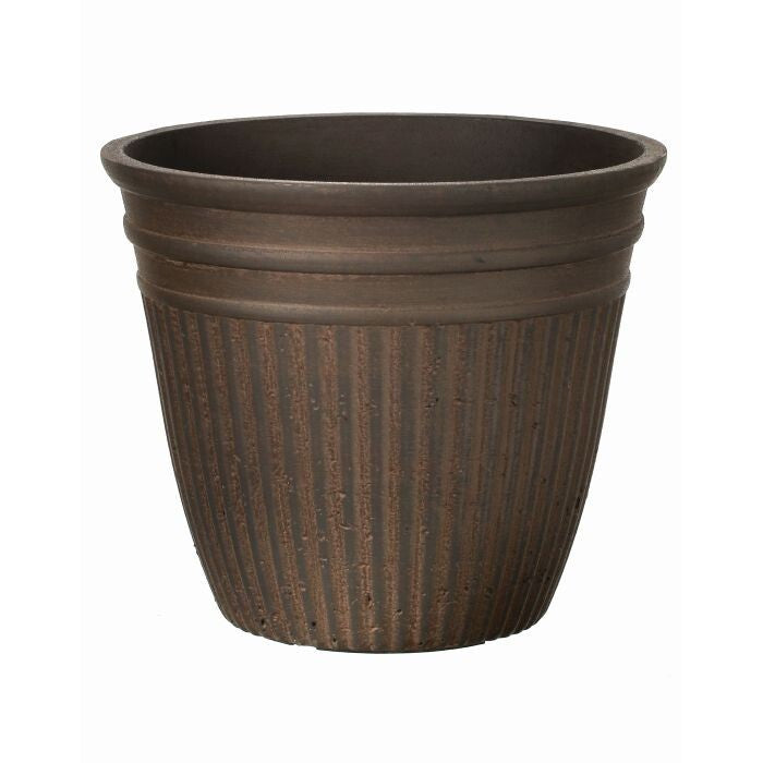 Fiber Resin Corrugated Planter 11"D X 9.5"H"