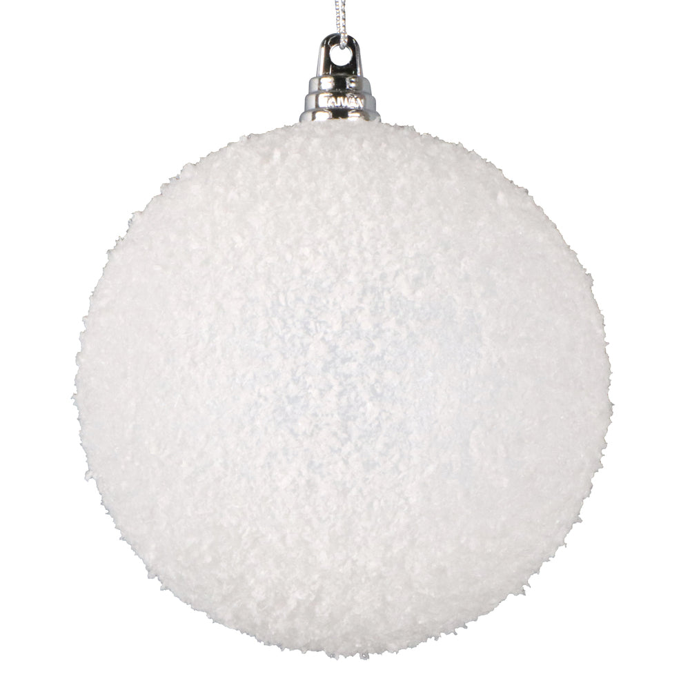 4" White Matte Snow Ornament