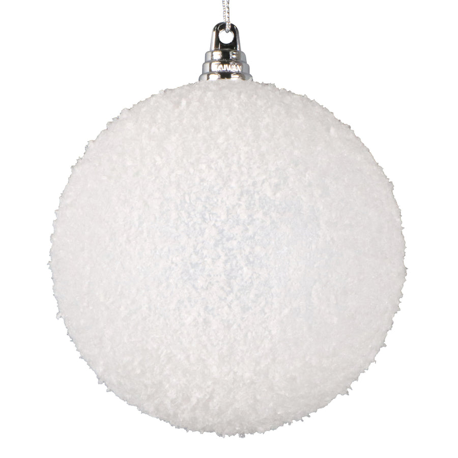 4" White Matte Snow Ornament