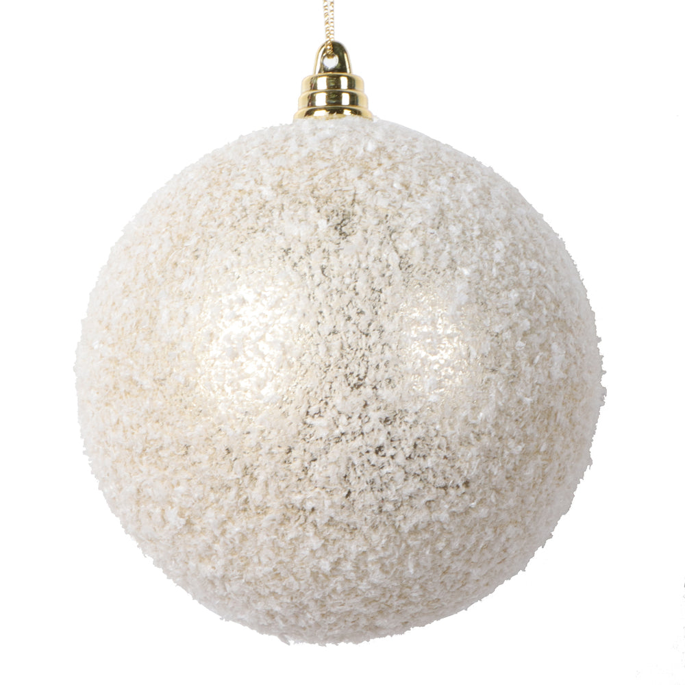 4" Champagne Matte Snow Ornament