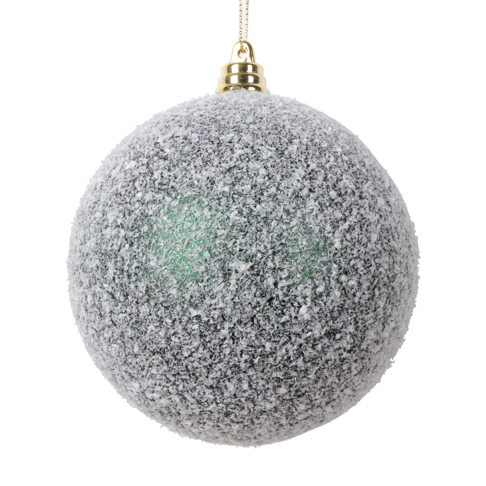 4" Midnight Green Matte Snow Orn