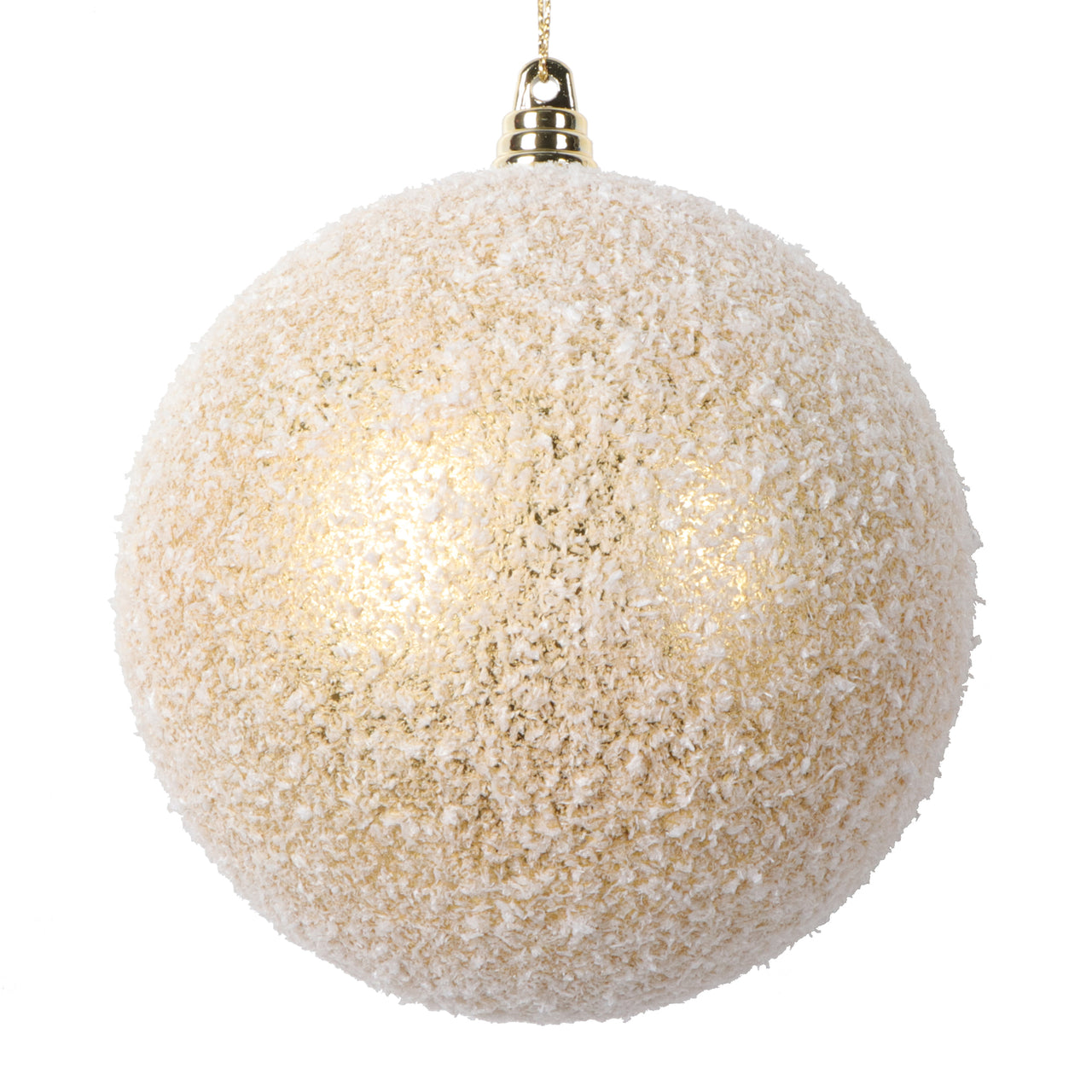 4.75" Gold Matte Snow Ornament