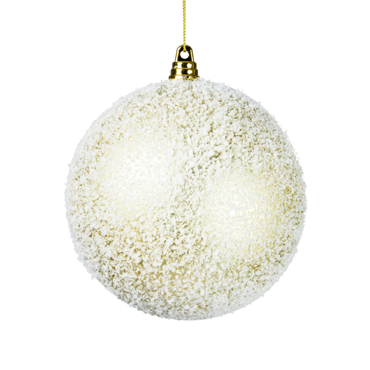 4.75" Champagne Matte Snow Ornament