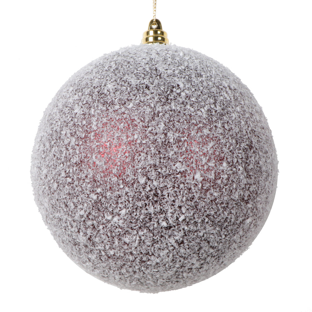 4.75" Burgundy Matte Snow Ornament