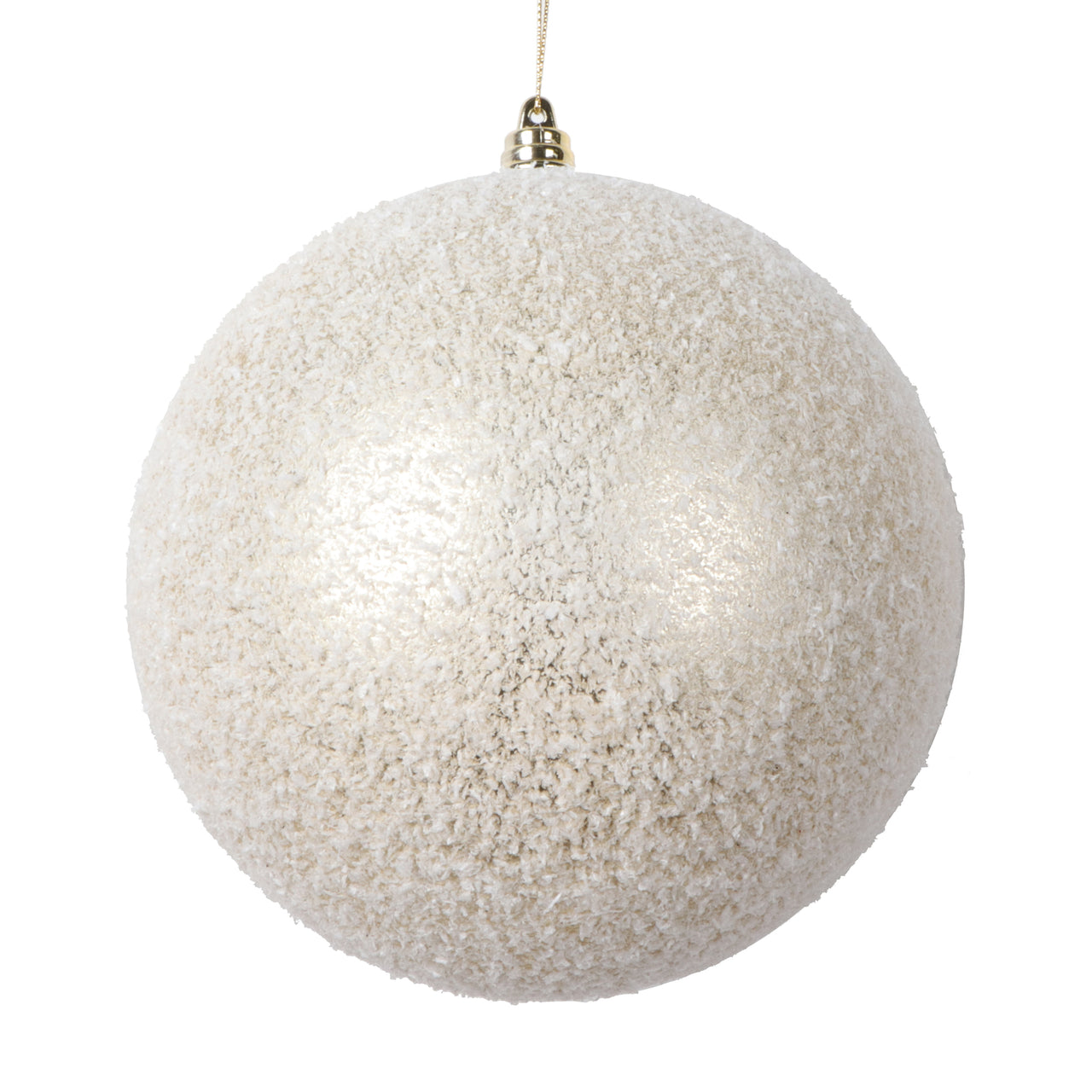 6" Champagne Matte Snow Ornament
