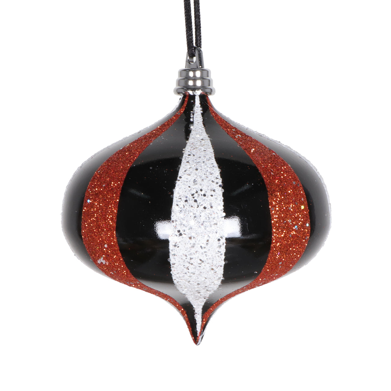 4" Black White Orange Onion Orn