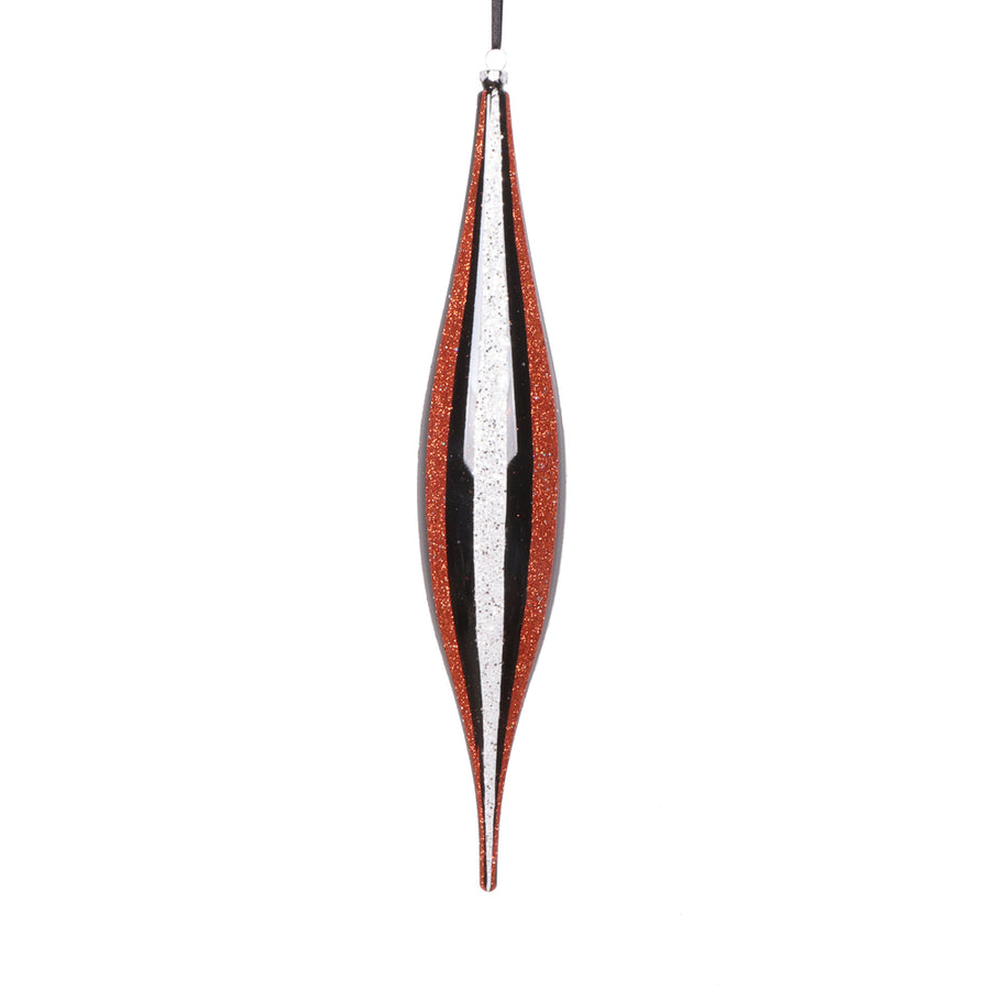 13" Black White Orange Shuttle Orn