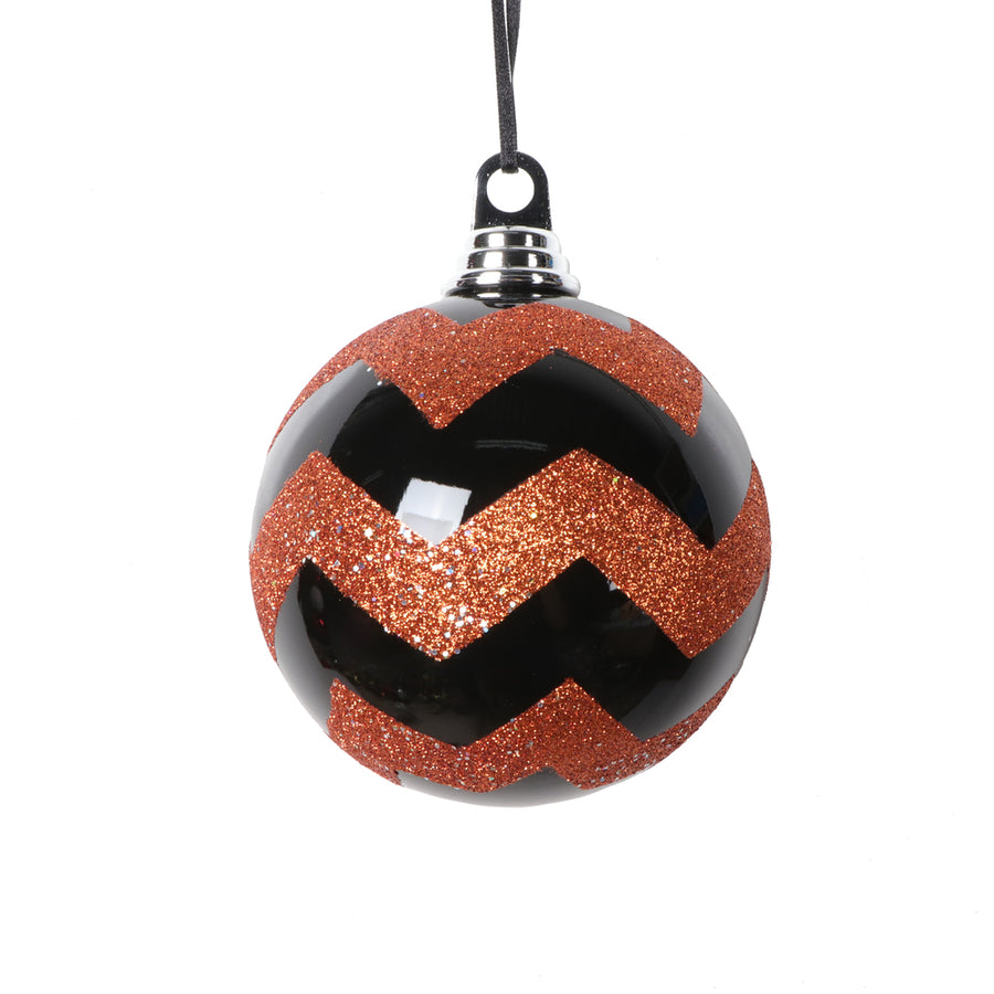 4.7" Black Orange Round Ornament