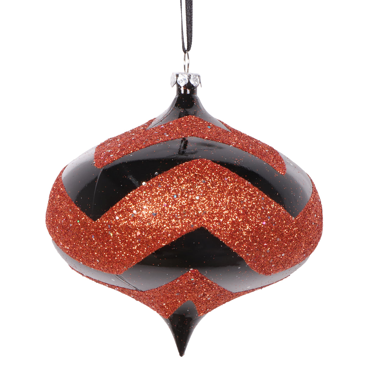 4" Black Orange Onion Ornament
