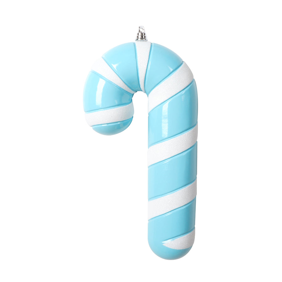 11" Baby Blue Enamel Candy Cane Ornament