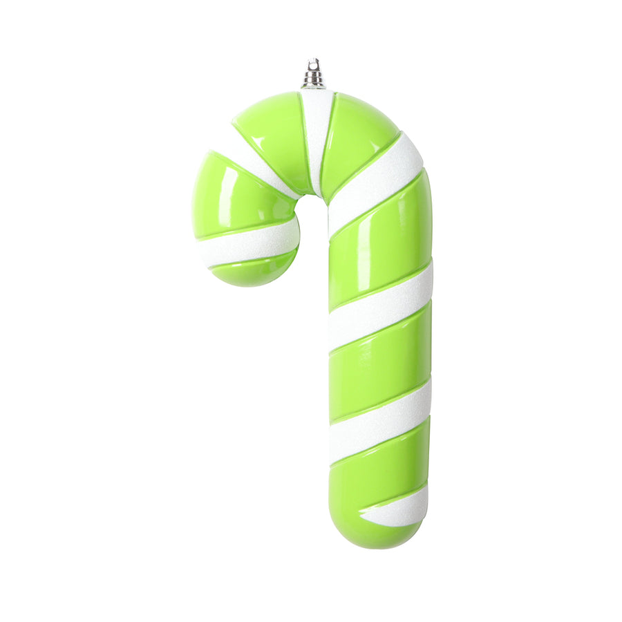 11" Lime Enamel Candy Cane Ornament