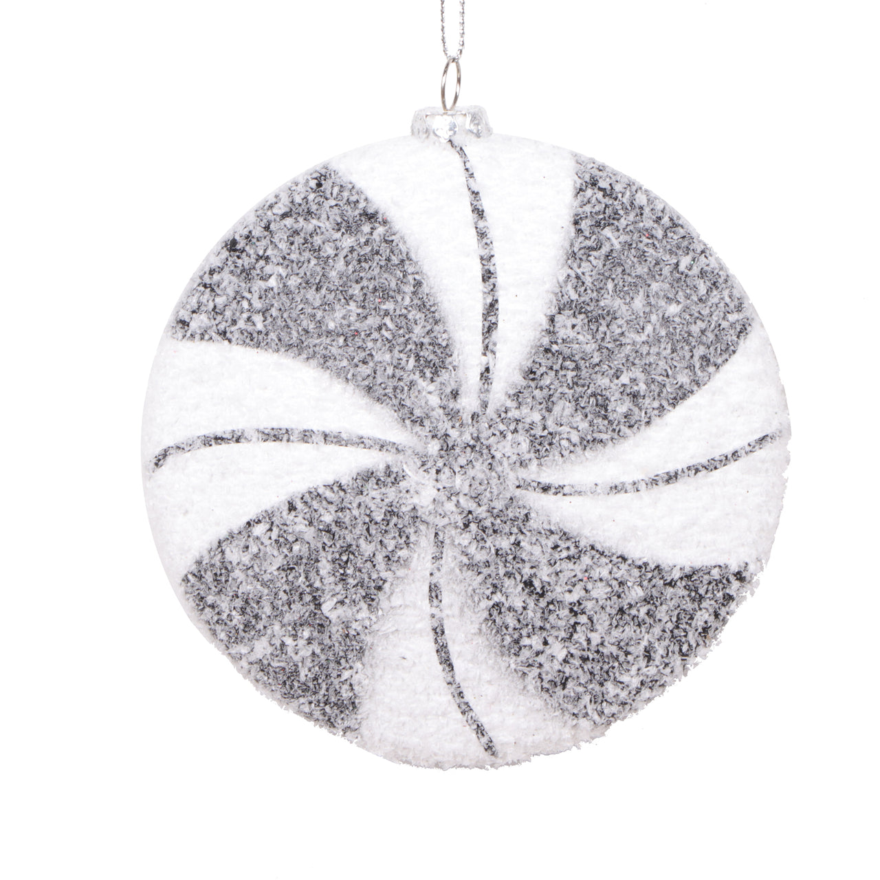 4" White Black Swirl Flat Ball