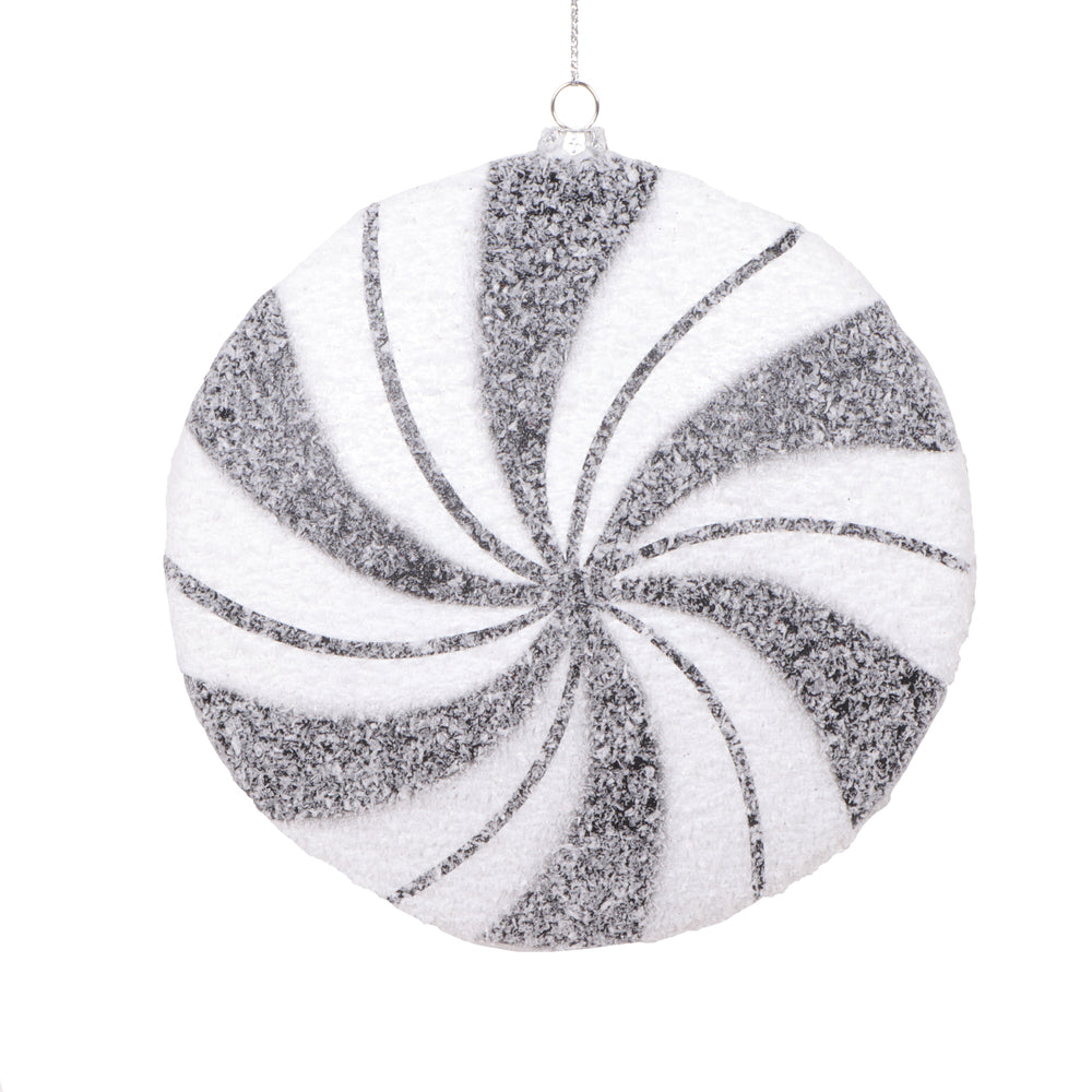 6" White Black Swirl Flat Ball