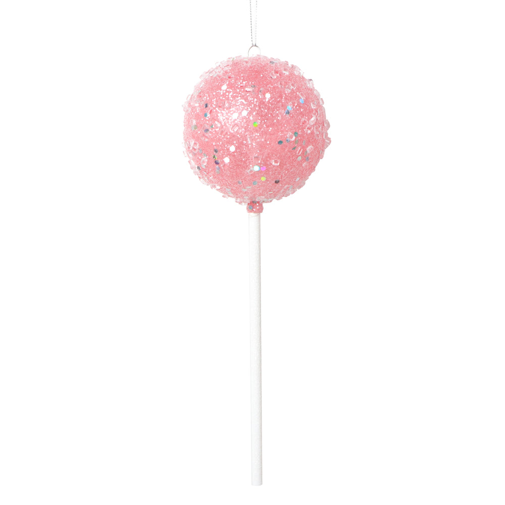 10" Pink Round Lollipop Ornament