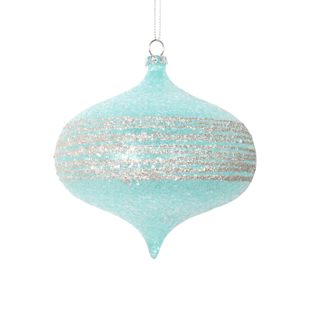 4" Light Blue Onion Ornament