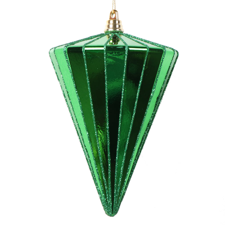 6" Shiny Green Cone Ornament