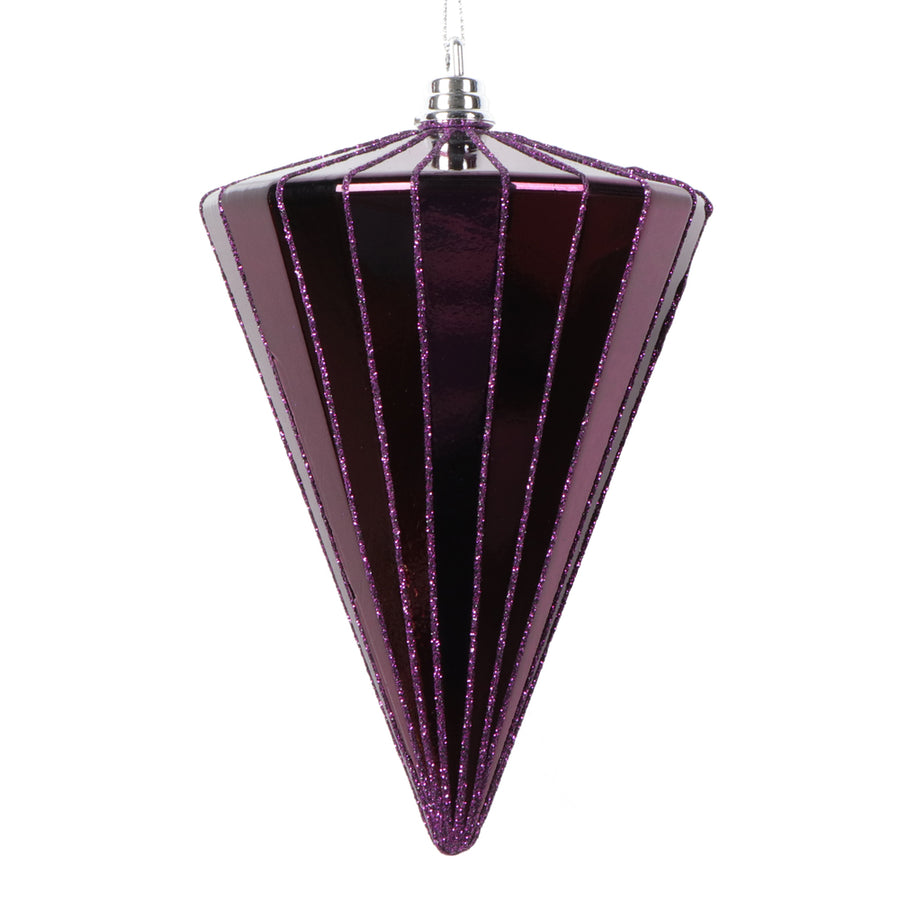 6" Shiny Plum Cone Ornament