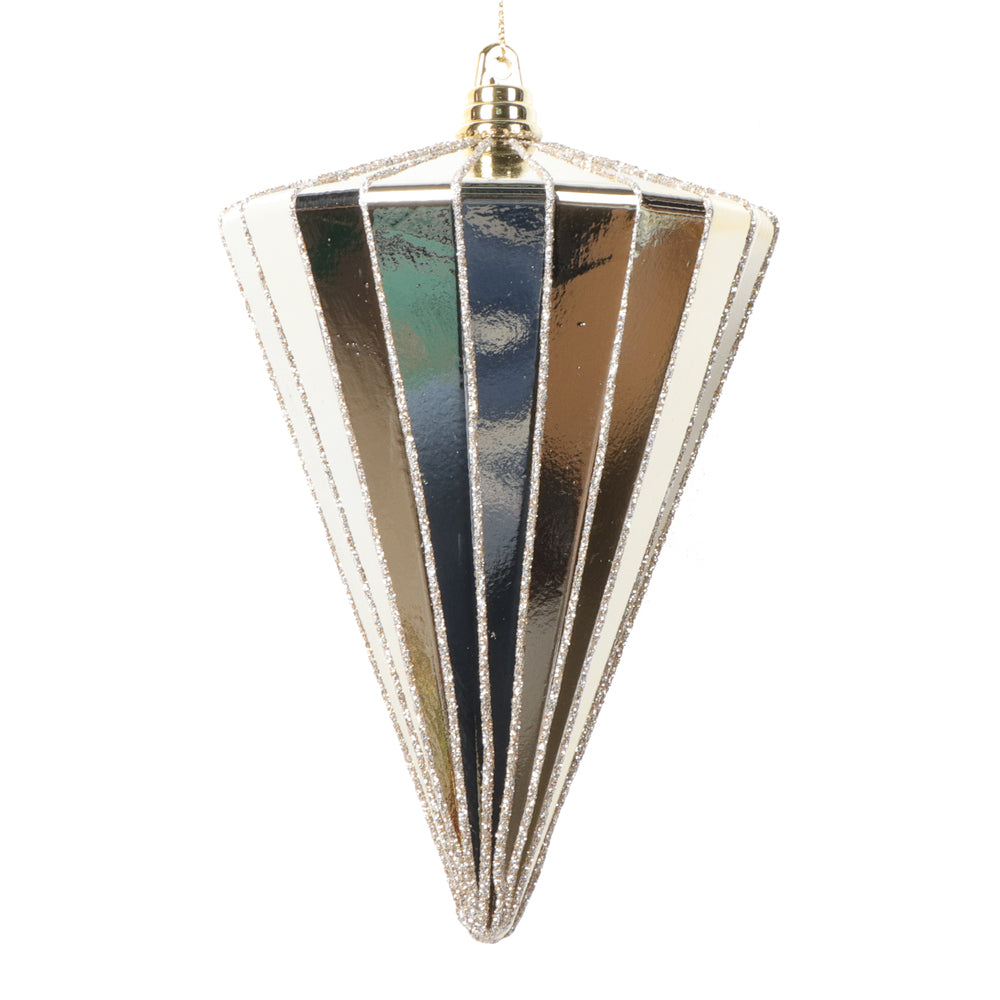 6" Shiny Champagne Cone Ornament