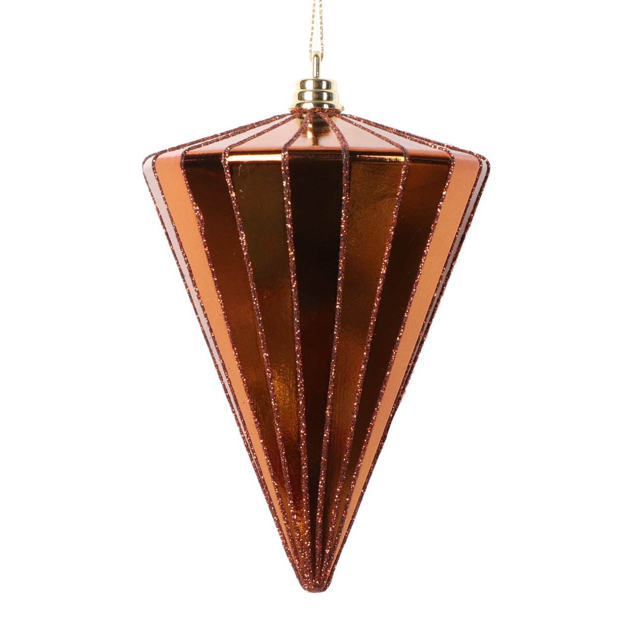 6" Shiny Copper Cone Ornament