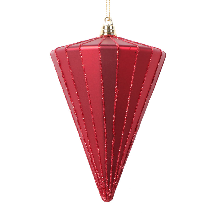 6" Matte Red Cone Ornament