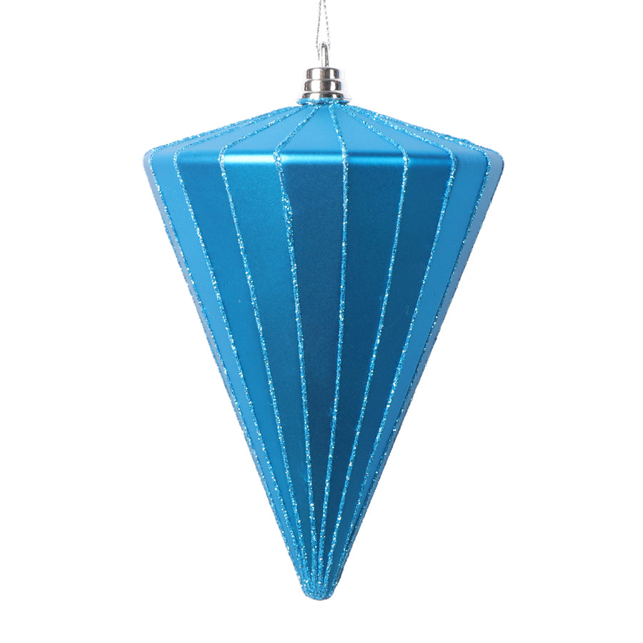 6" Matte Turquoise Cone Ornament
