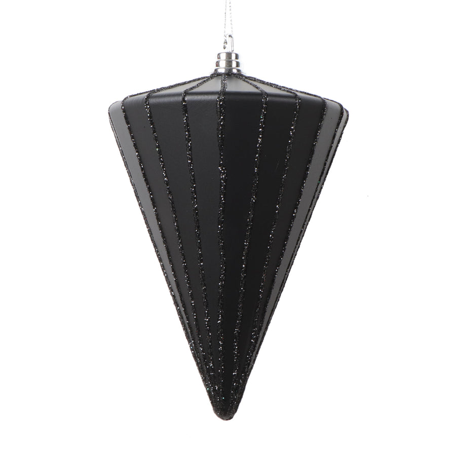 6" Matte Black Cone Ornament