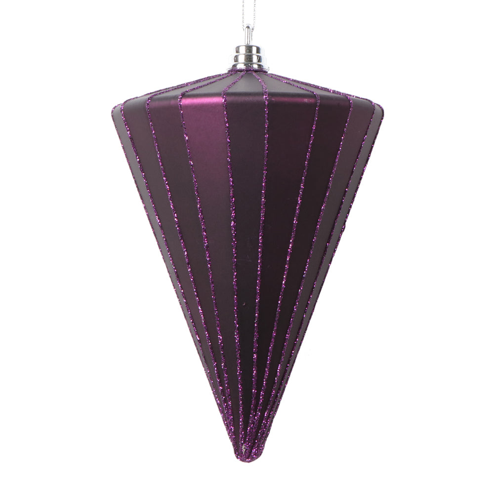 6" Matte Plum Cone Ornament