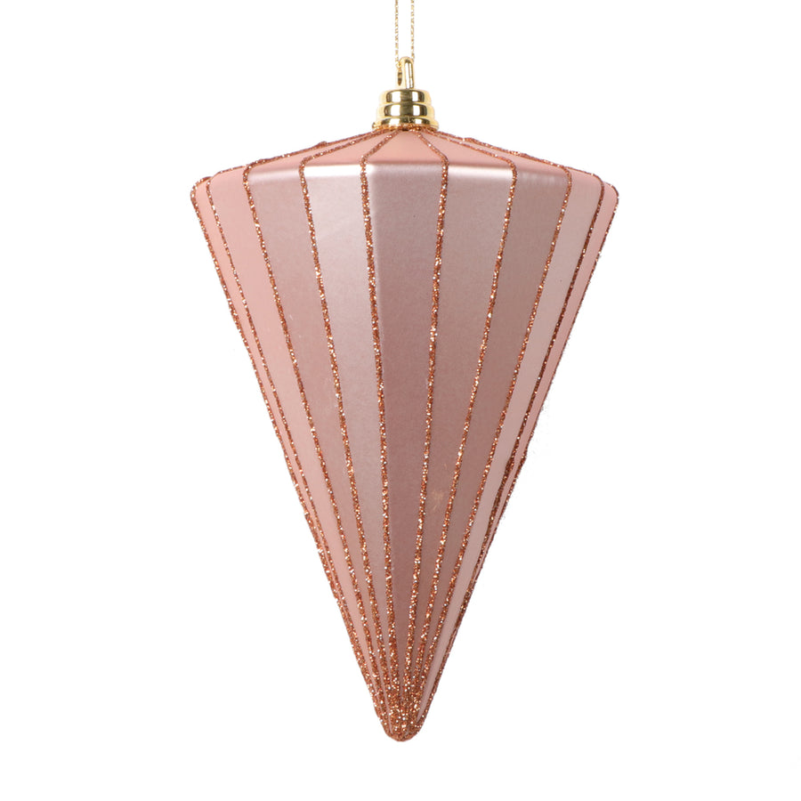 6" Matte Rose Gold Cone Ornament