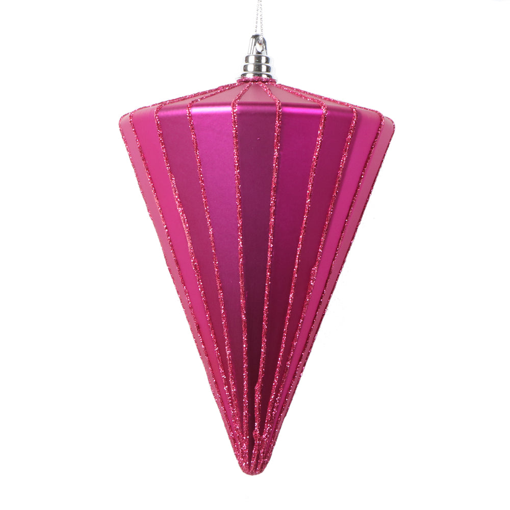 6" Matte Fuchsia Cone Ornament