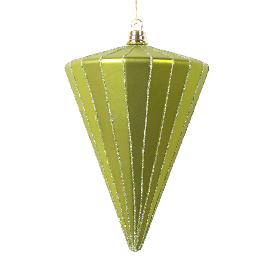 6" Matte Lime Cone Ornament