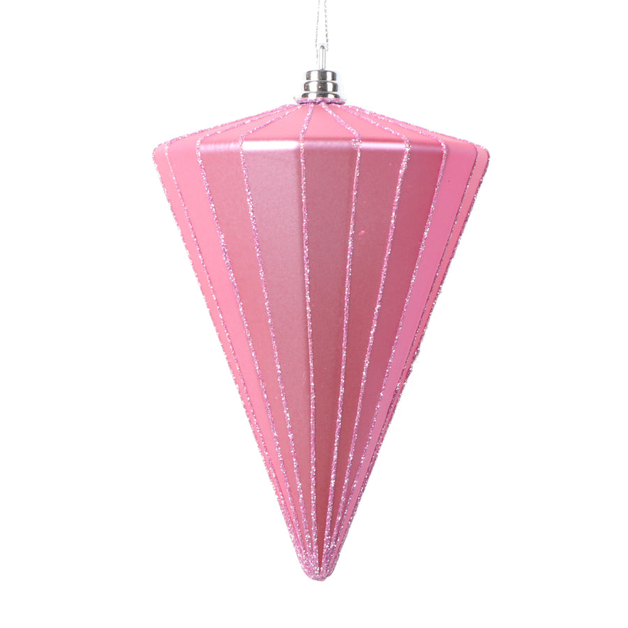 6" Matte Pink Cone Ornament