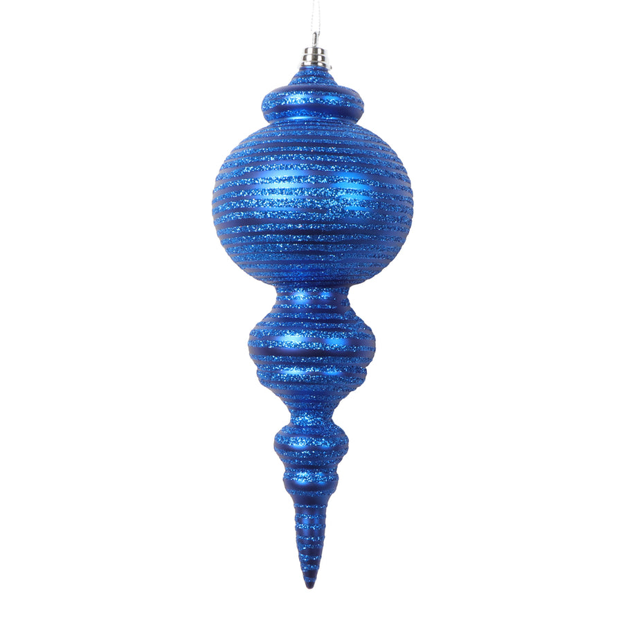 10" Matte Blue Finial Ornament