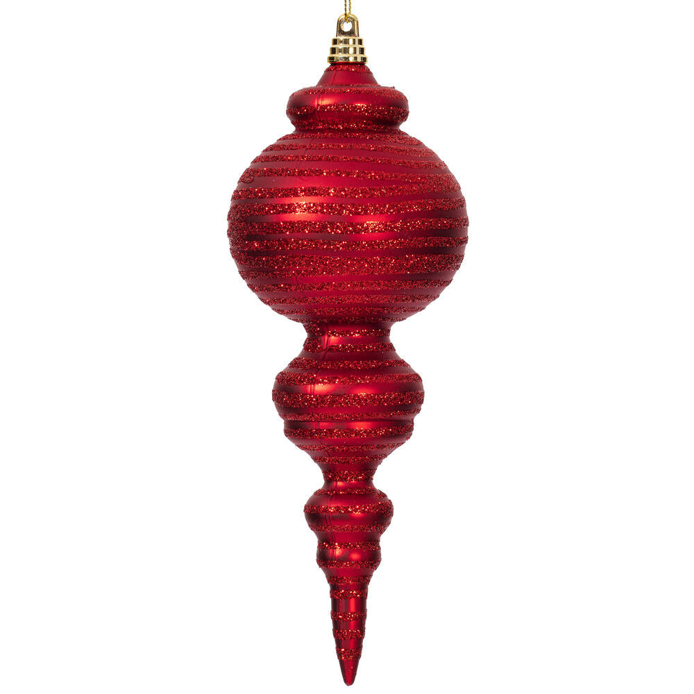 10" Matte Red Finial Ornament
