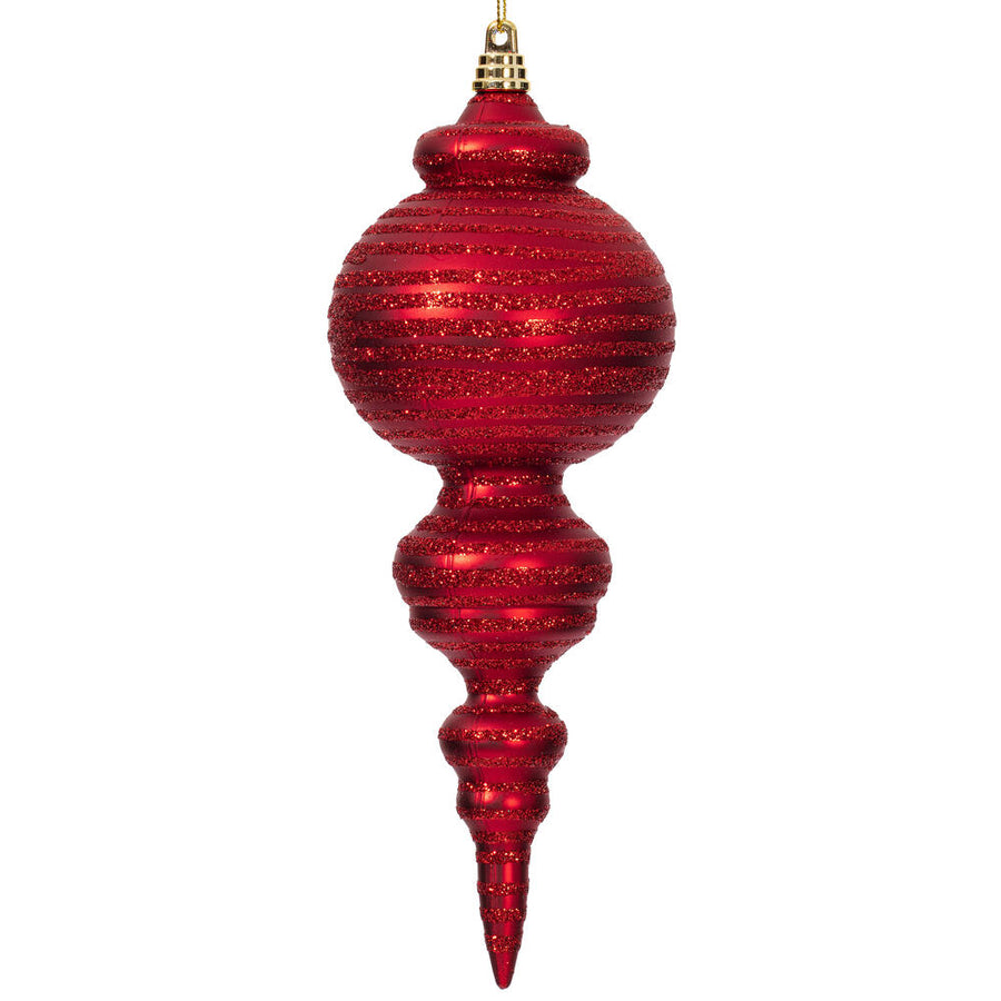 10" Matte Red Finial Ornament