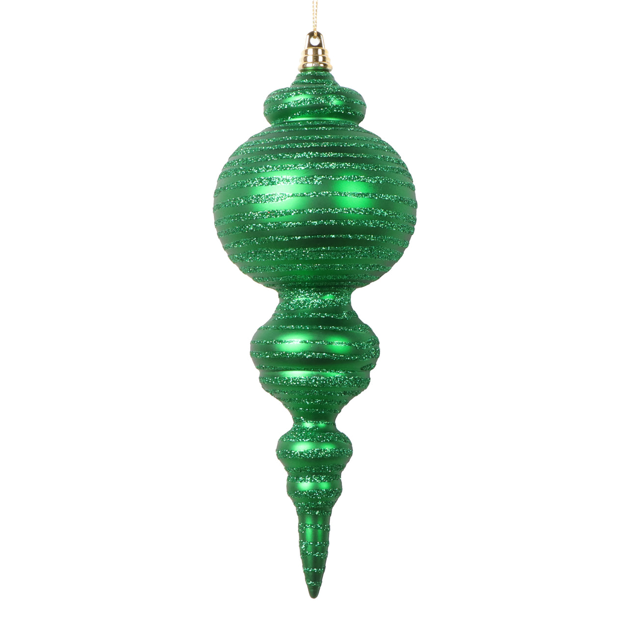 10" Matte Green Finial Ornament